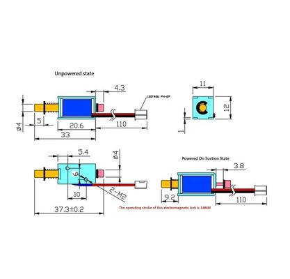 U1054s-2-001 Serrure électromagnétique / solénoïde / accessoires de serrure intelligente / solénoïde poussée-tirée